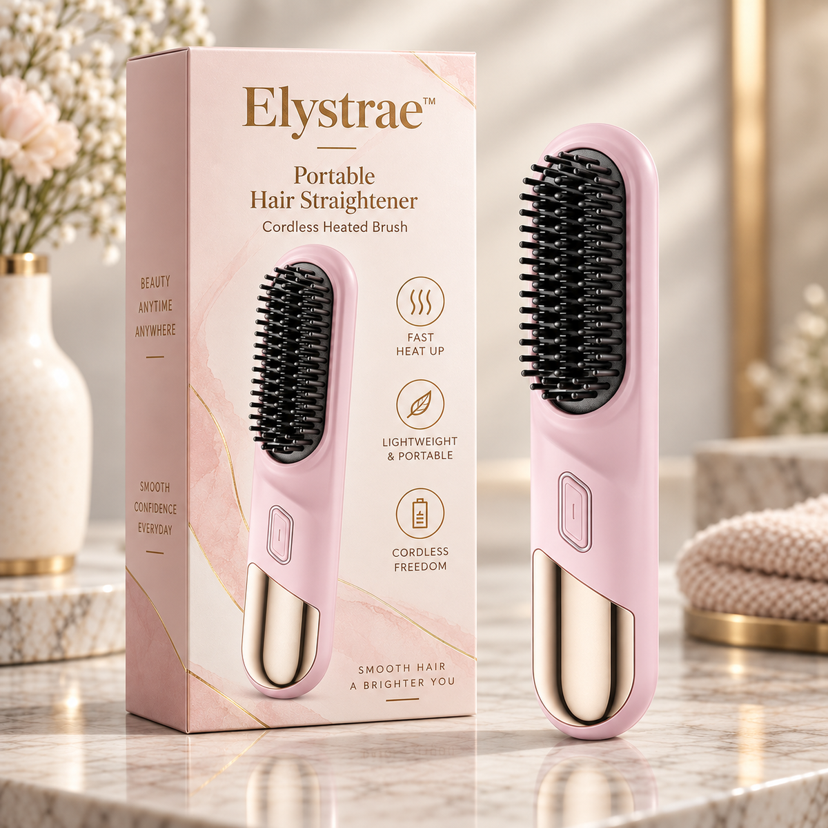 Elystrae™ – Cordless Portable Hair Straightener
